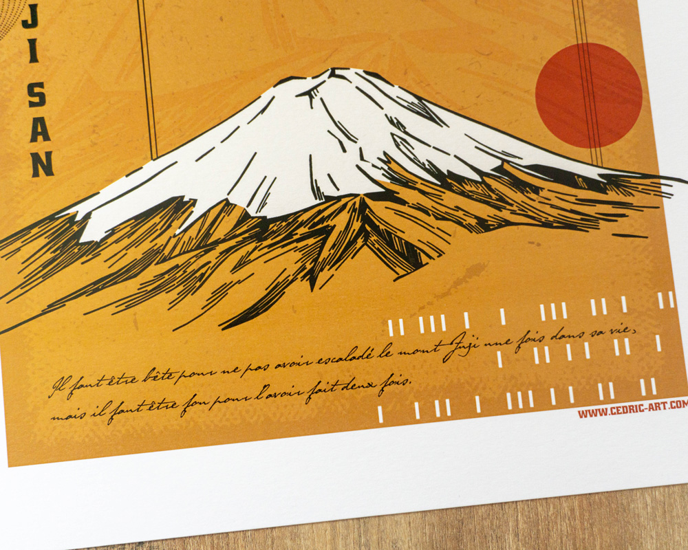 Poster Japon Couleur Fuji 30x40 cm