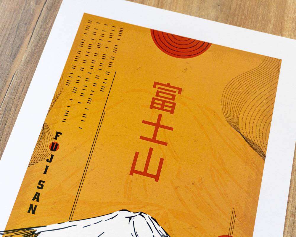 Poster Fuji sun japon 30x40 cm - Affiches et posters Déco