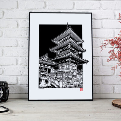 Tableau japon collage Geisha - CÉDRIC FOURNIER - Illustrations & affiches